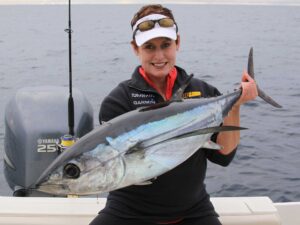 Angler with albacore tuna