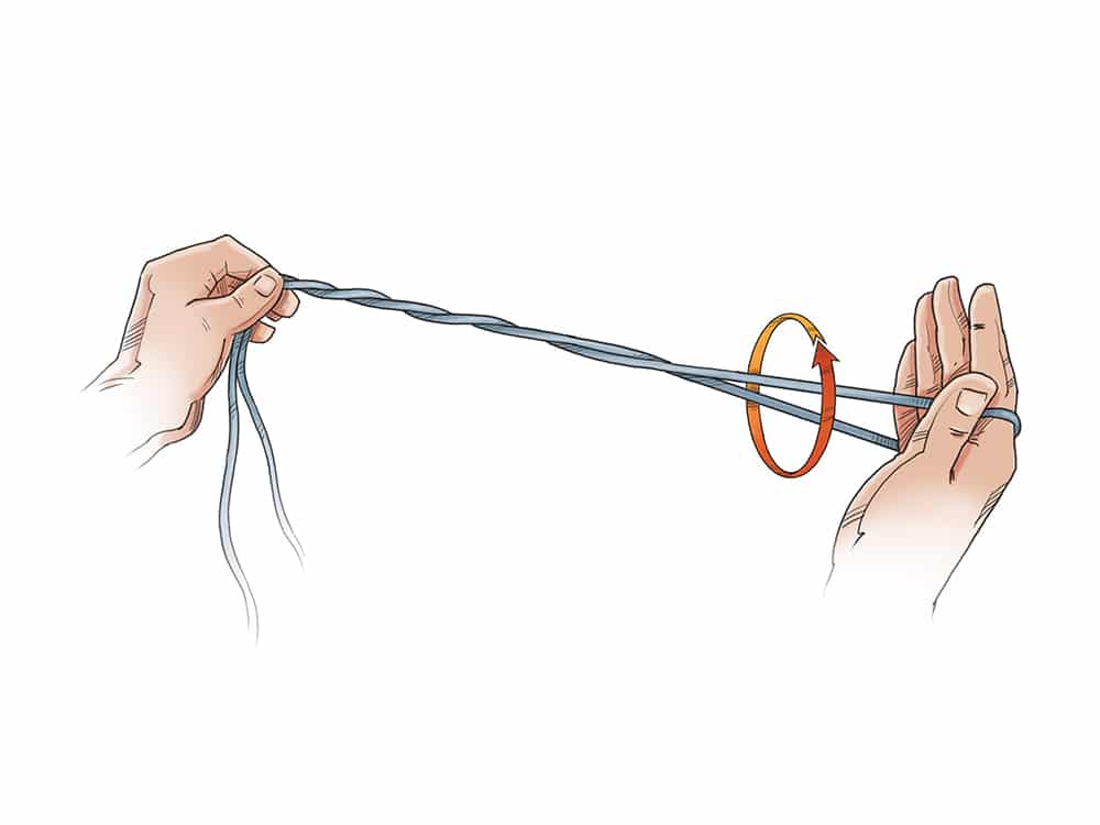 Twist The Fly When Tightening The Knot 