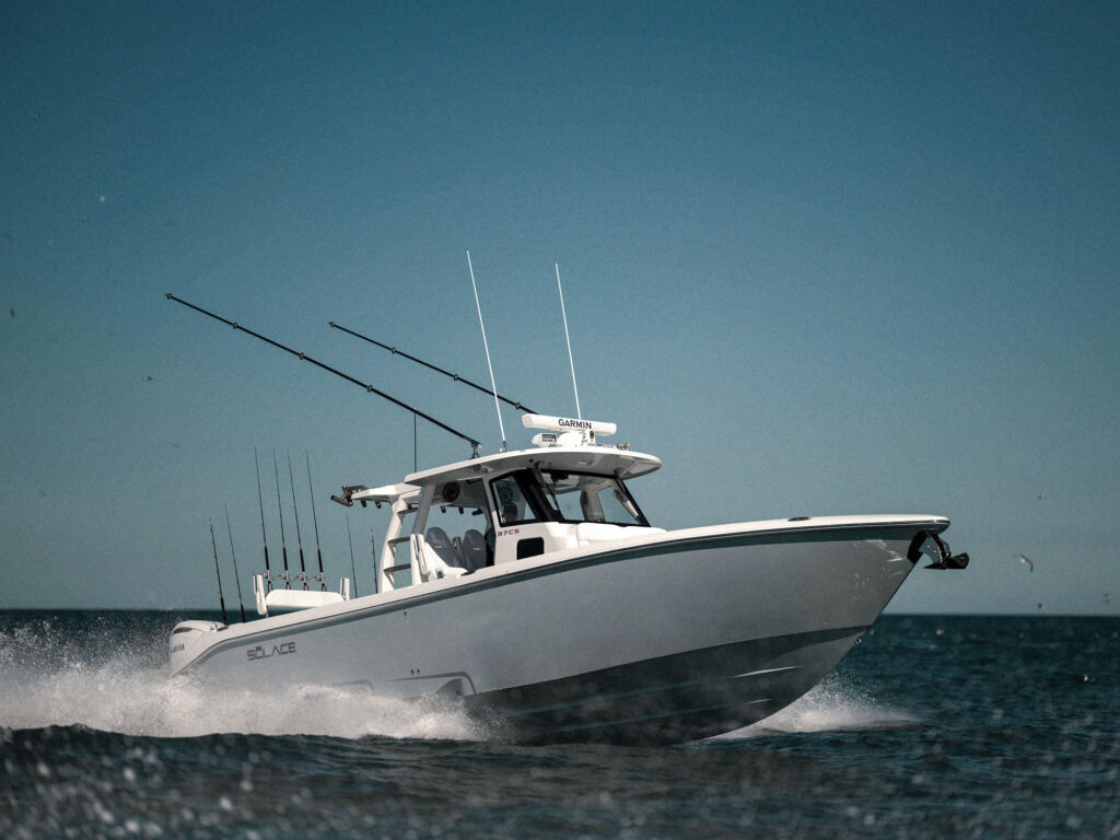 Solace 37 CS running offshore