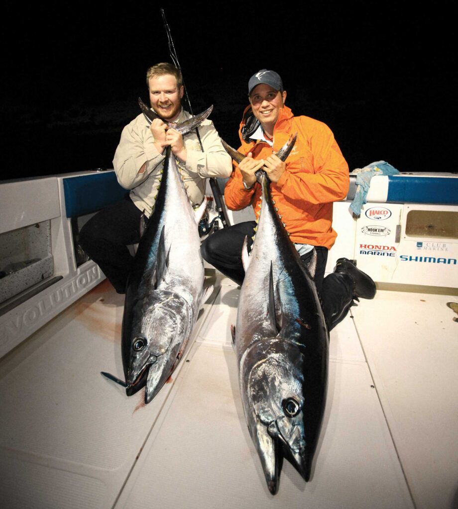 Bluefin tuna caught at night
