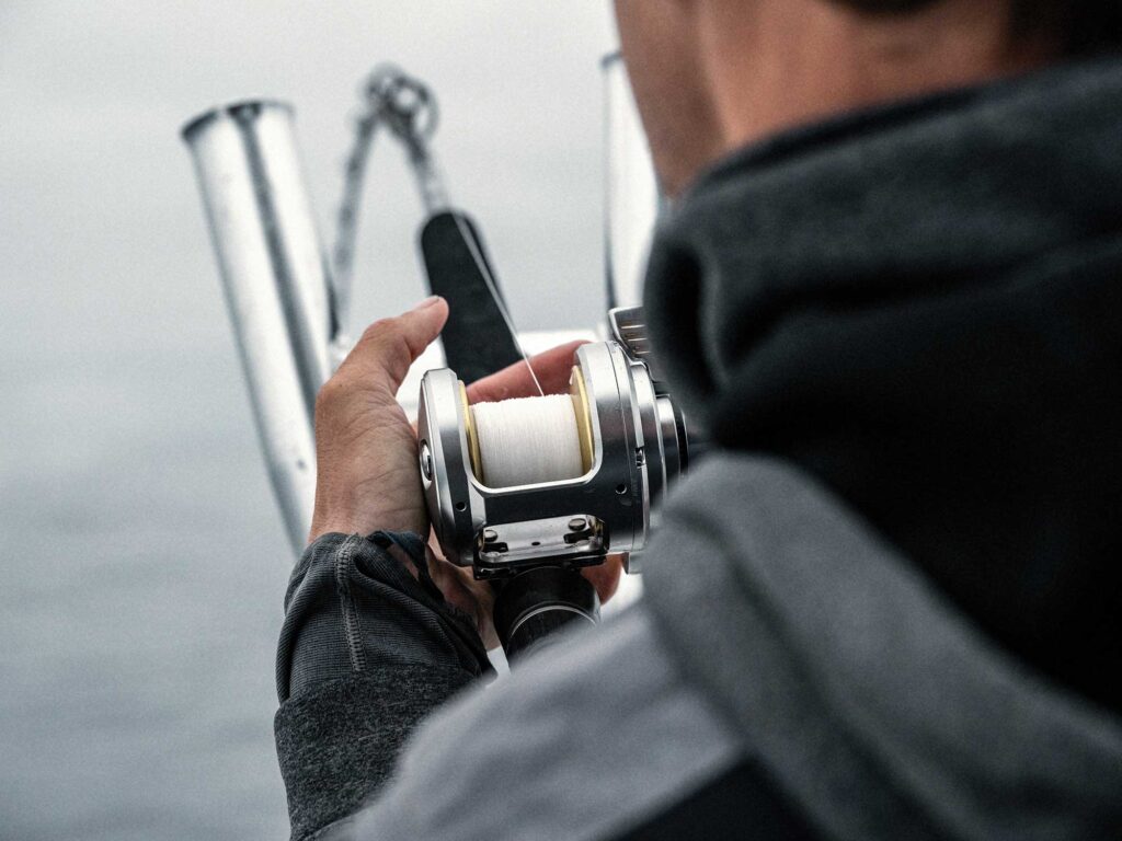 Angler using rail rod