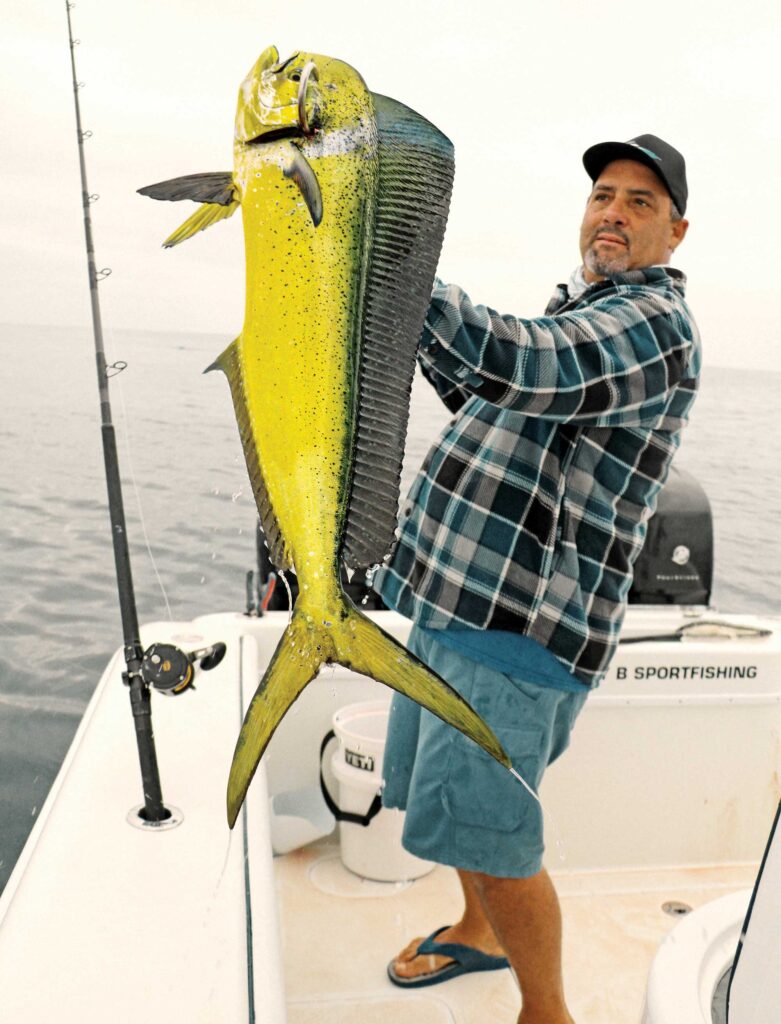 Large mahi on a boat