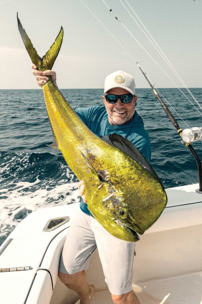 Angler with a large mahi