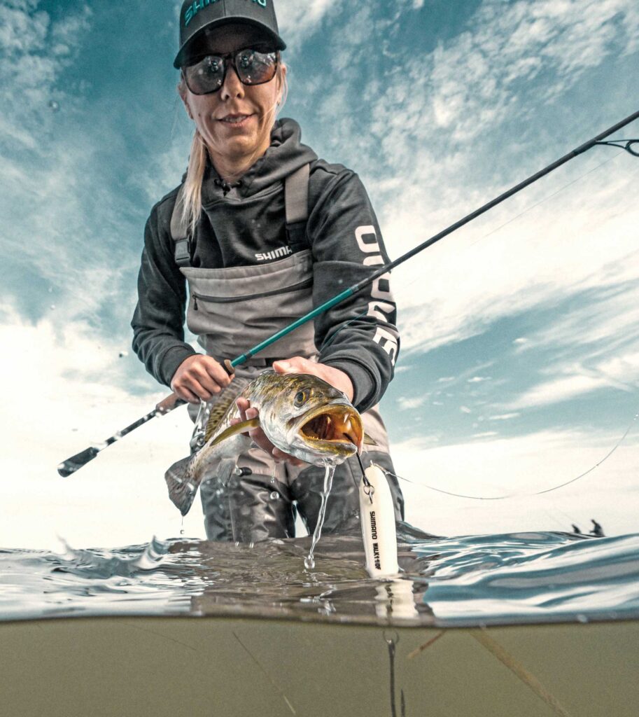 Speckled trout caught in the marsh