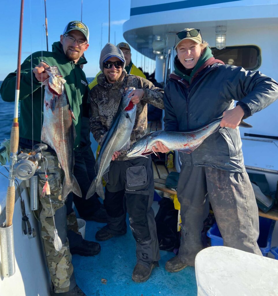 Multiple pollock on the boat