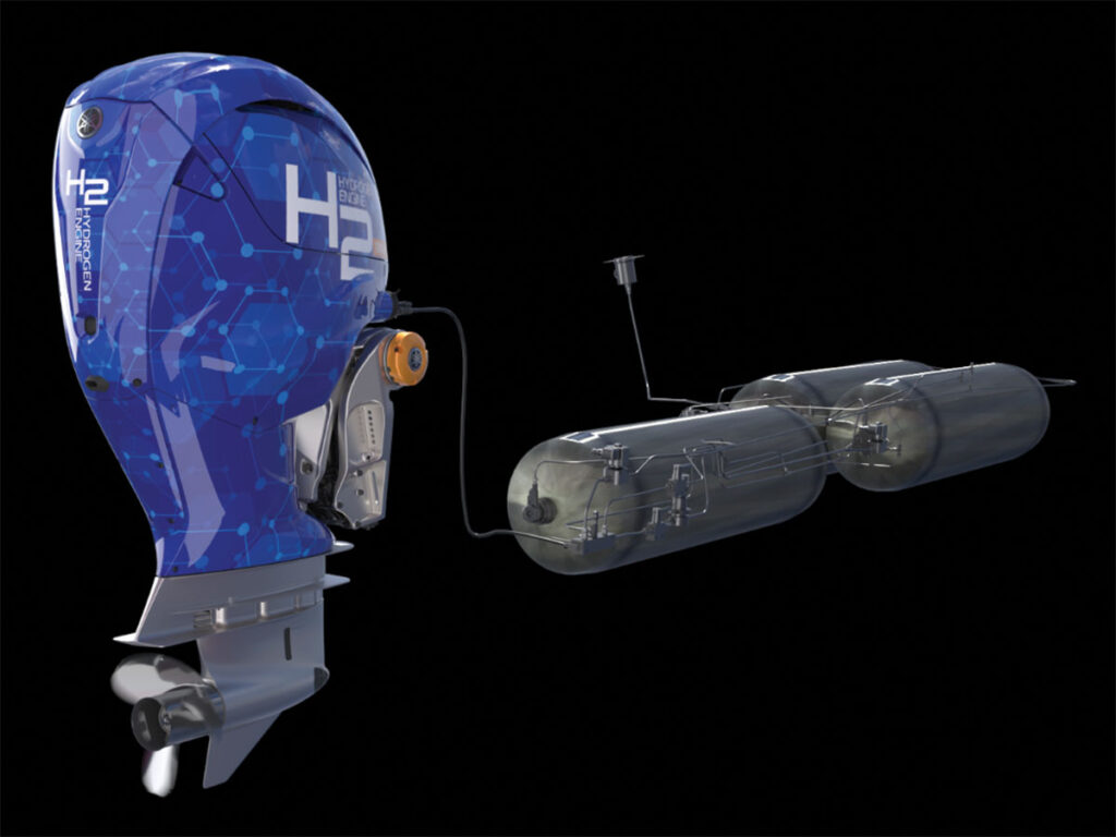 Hydrogen-powered outboard motor