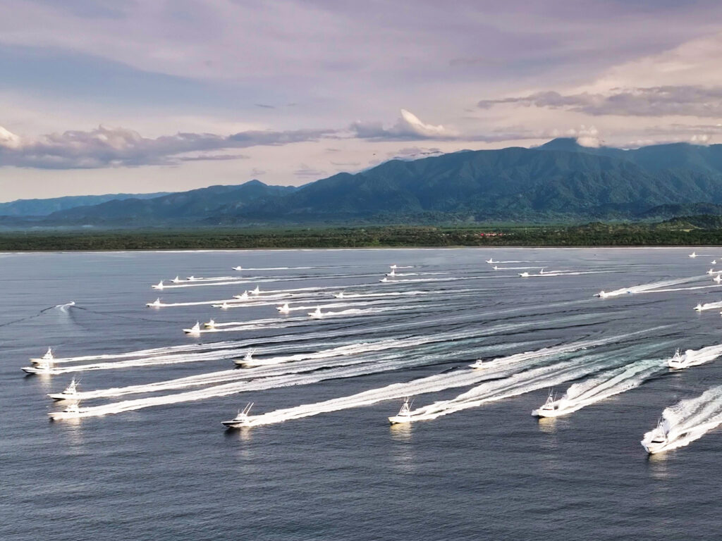 Sport fishing yachts in Quepos, Costa Rica in search of sailfish and blue marlin.