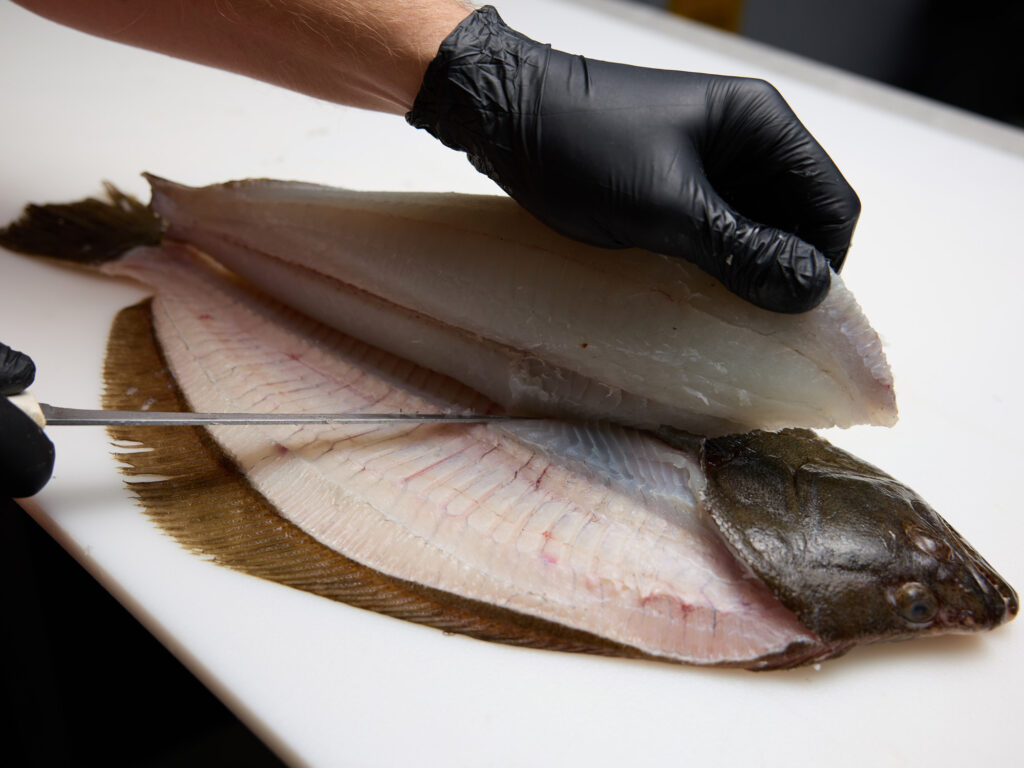 Removing a flounder fillet