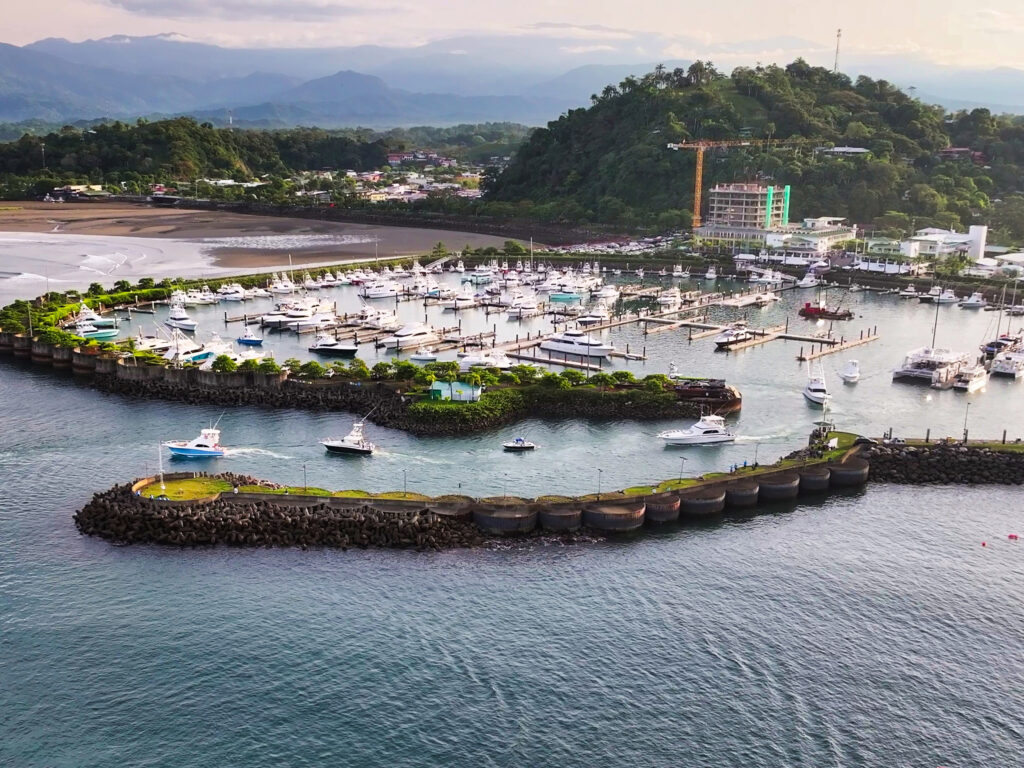 Sport fishers idle out of Marina Pez Vela, Quepos, Costa Rica to fish the two-day Pelagic Rockstar Offshore Tournament.