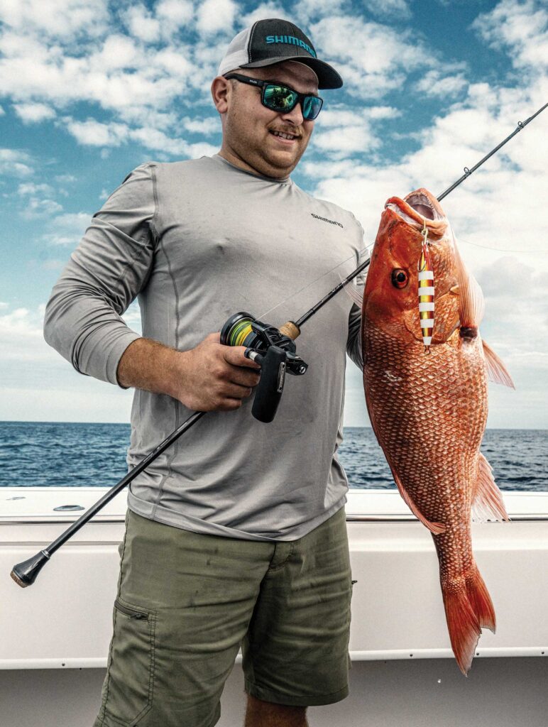 Red snapper caught slow-pitch jigging