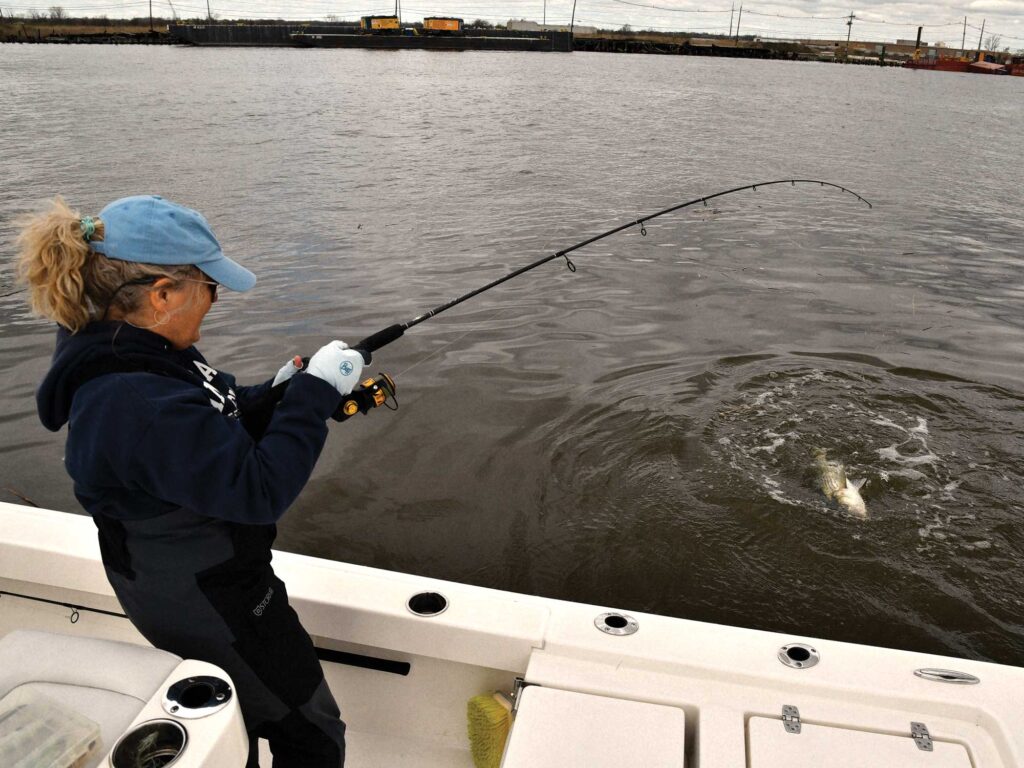 Fishing in the cold for stripers