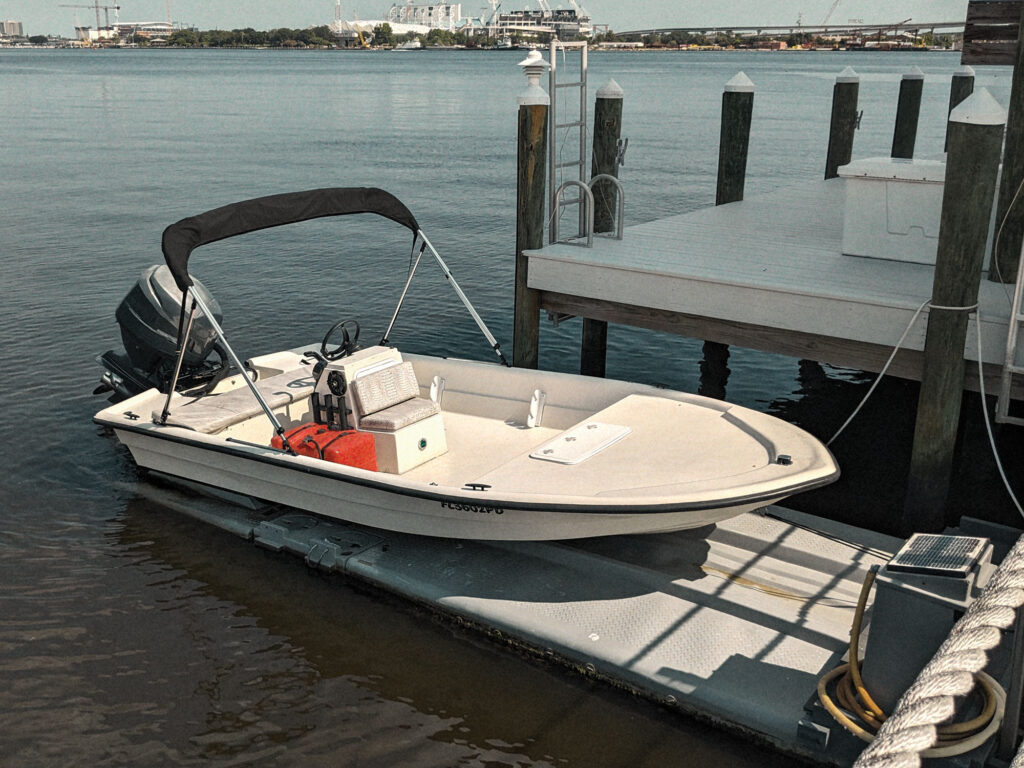 Project boat on the dock