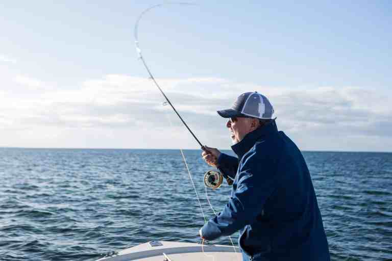 Casting a fly in the ocean