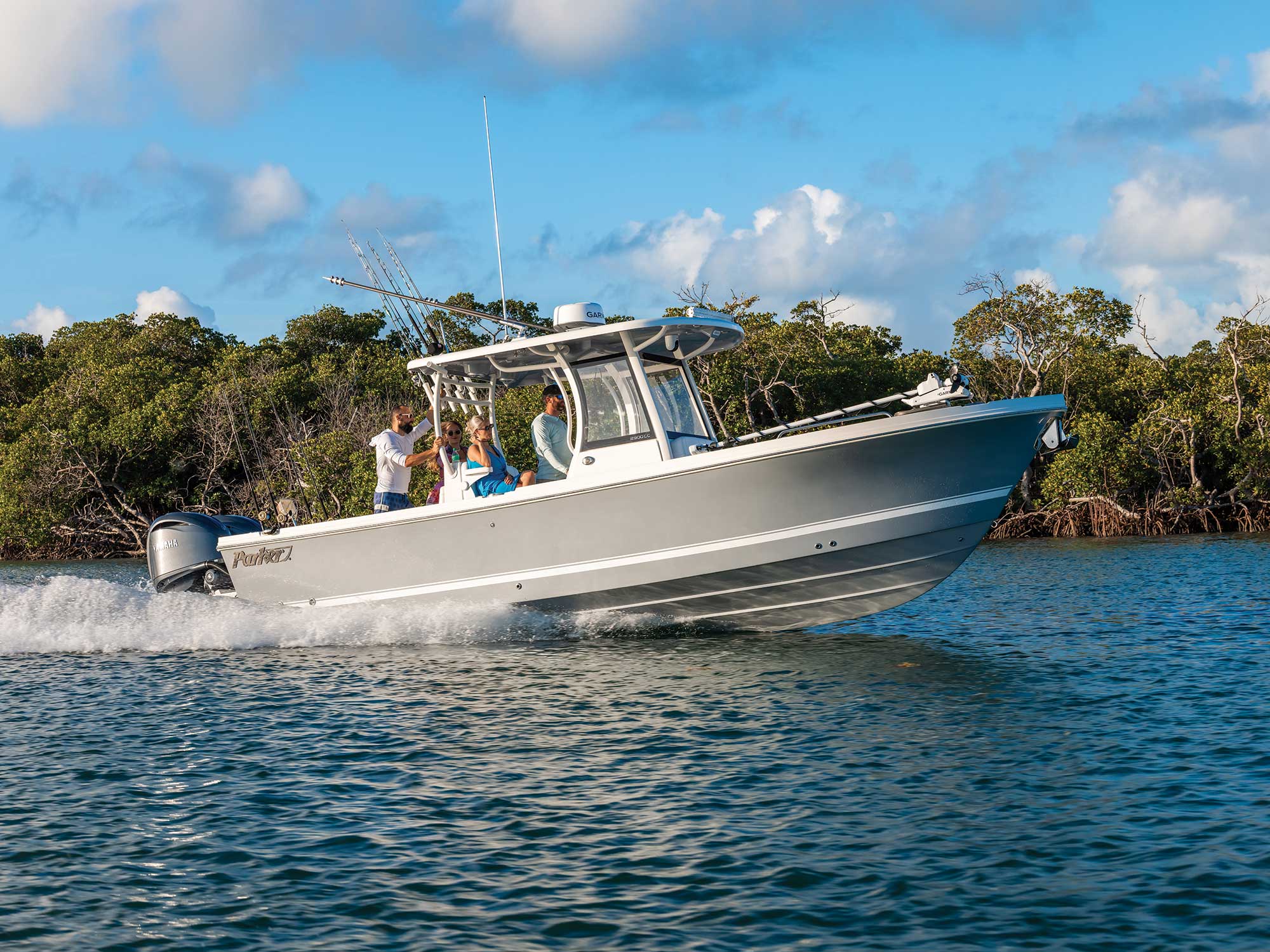 Parker 294 Fathom running near shore