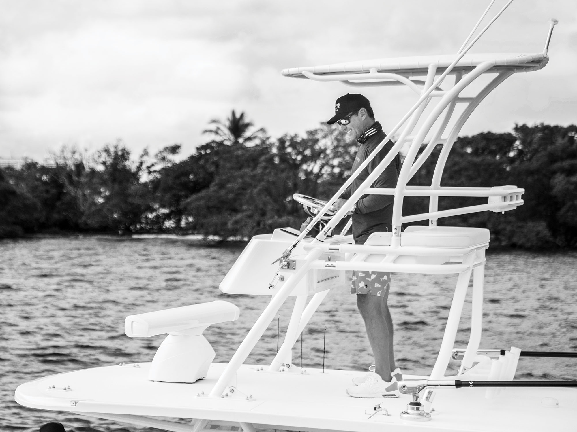 Angler navigating from a tower