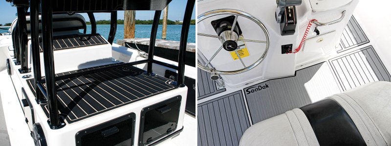 Nonskid surfaces on a boat